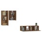 vidaXL Set de muebles para TV 4 pzas madera contrachapada marrón roble