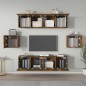 vidaXL Set de muebles de TV 6 pzas madera contrachapada roble ahumado