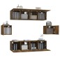 vidaXL Set de muebles de TV 6 pzas madera contrachapada roble ahumado