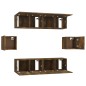 vidaXL Set de muebles de TV 6 pzas madera contrachapada roble ahumado