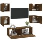 vidaXL Juego de muebles de pared para TV contrachapado roble ahumado vidaXL Juego de muebles de pared para TV contrachapado roble ahumado