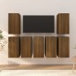 vidaXL Muebles para TV 7 uds contrachapado roble marrón 30,5x30x60 cm