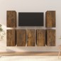vidaXL Muebles para TV 7 uds contrachapado roble ahumado 30,5x30x60 cm vidaXL Muebles para TV 7 uds contrachapado roble ahumado 30,5x30x60 cm