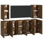 vidaXL Muebles para TV 7 uds contrachapado roble ahumado 30,5x30x60 cm vidaXL Muebles para TV 7 uds contrachapado roble ahumado 30,5x30x60 cm