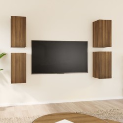 vidaXL Muebles TV 4 uds madera contrachapada marrón roble 30,5x30x60cm