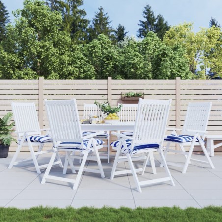 vidaXL Cojines de silla 6 uds tela Oxford rayas azul blanco 50x50x7 cm