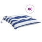 vidaXL Cojines de silla 6 uds tela Oxford rayas azul blanco 50x50x7 cm vidaXL Cojines de silla 6 uds tela Oxford rayas azul blanco 50x50x7 cm