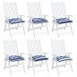 vidaXL Cojines de silla 6 uds tela Oxford rayas azul blanco 50x50x7 cm vidaXL Cojines de silla 6 uds tela Oxford rayas azul blanco 50x50x7 cm