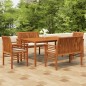 vidaXL Set comedor de jardín 5 pzas y cojines madera maciza de acacia vidaXL Set comedor de jardín 5 pzas y cojines madera maciza de acacia