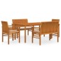 vidaXL Set comedor de jardín 5 pzas y cojines madera maciza de acacia vidaXL Set comedor de jardín 5 pzas y cojines madera maciza de acacia