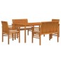 vidaXL Set comedor de jardín 5 pzas y cojines madera maciza de acacia vidaXL Set comedor de jardín 5 pzas y cojines madera maciza de acacia