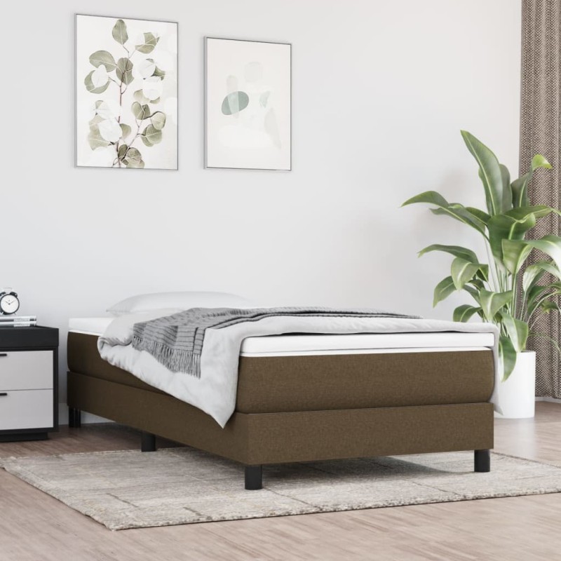 vidaXL Estructura de cama box spring tela marrón oscuro 80x200 cm