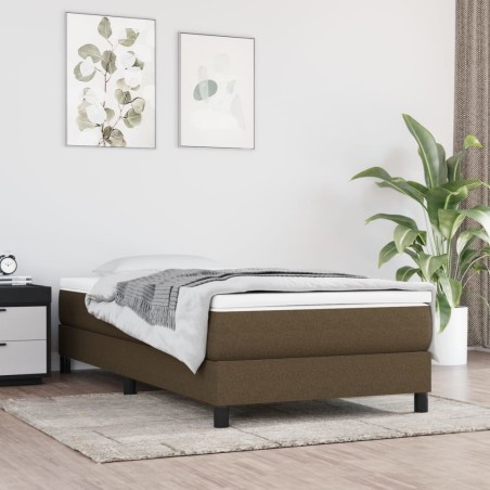 vidaXL Estructura de cama box spring tela marrón oscuro 80x200 cm