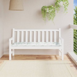 vidaXL Cojín banco de jardín tela Oxford estampado hojas 150x50x7 cm