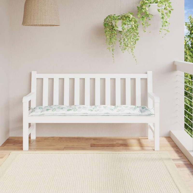 vidaXL Cojín banco de jardín tela Oxford estampado hojas 150x50x7 cm vidaXL Cojín banco de jardín tela Oxford estampado hojas 150x50x7 cm