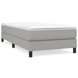 vidaXL Estructura de cama box spring tela gris claro 100x200 cm