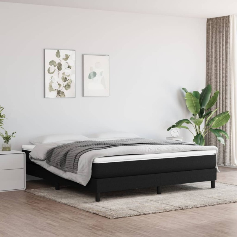 vidaXL Estructura de cama box spring tela negro 180x200 cm vidaXL Estructura de cama box spring tela negro 180x200 cm