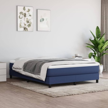vidaXL Estructura de cama box spring tela azul 140x200 cm
