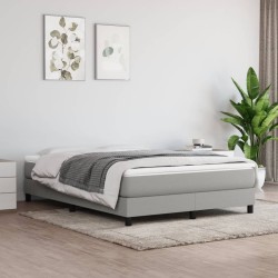 vidaXL Estructura de cama box spring tela gris claro 140x190 cm