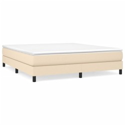 vidaXL Estructura de cama box spring tela color crema 160x200 cm