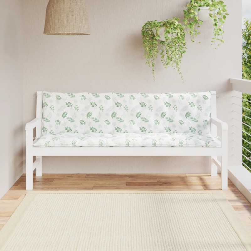 vidaXL Cojines de banco de jardín 2 uds tela Oxford estampado de hojas vidaXL Cojines de banco de jardín 2 uds tela Oxford estampado de hojas