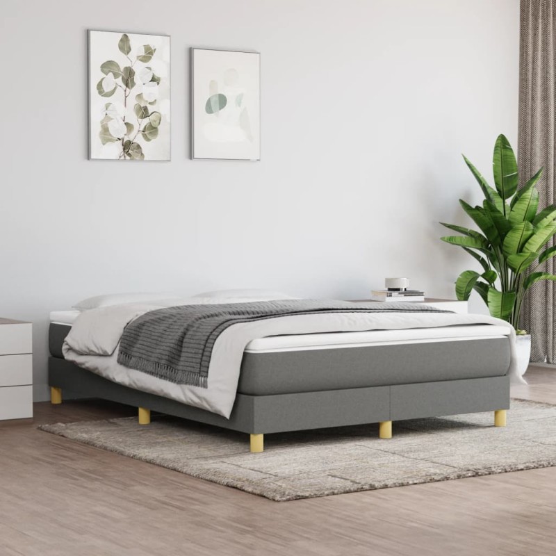 vidaXL Estructura de cama box spring tela gris oscuro 140x190 cm vidaXL Estructura de cama box spring tela gris oscuro 140x190 cm