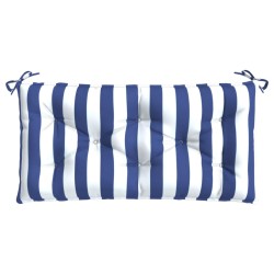 vidaXL Cojín de banco de jardín tela a rayas azul y blanco 110x50x7 cm