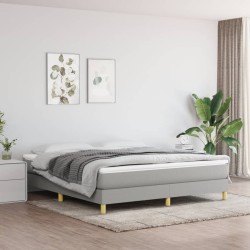 vidaXL Estructura de cama box spring tela gris claro 180x200 cm
