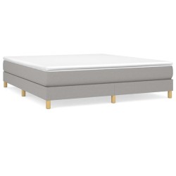 vidaXL Estructura de cama box spring tela gris claro 180x200 cm