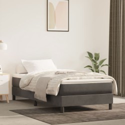 vidaXL Estructura de cama box spring terciopelo gris oscuro 90x190 cm