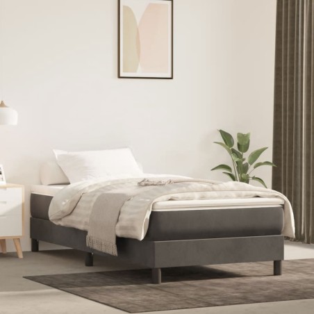 vidaXL Estructura de cama box spring terciopelo gris oscuro 90x190 cm