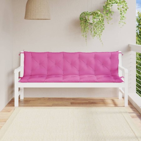 vidaXL Cojines de banco de jardín 2 uds tela Oxford rosa