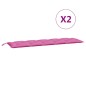vidaXL Cojines de banco de jardín 2 uds tela Oxford rosa vidaXL Cojines de banco de jardín 2 uds tela Oxford rosa