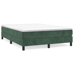 vidaXL Estructura de cama box spring terciopelo verde oscuro 140x200cm