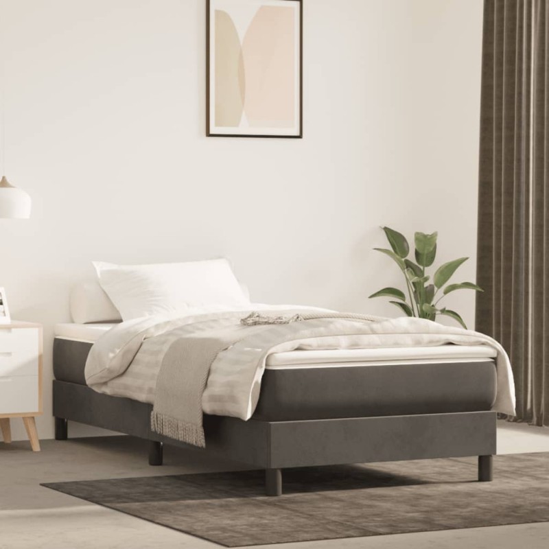 vidaXL Estructura de cama box spring terciopelo gris oscuro 80x200 cm vidaXL Estructura de cama box spring terciopelo gris oscuro 80x200 cm