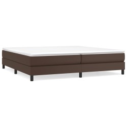vidaXL Estructura de cama box spring cuero sintético marrón 200x200 cm