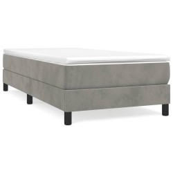 vidaXL Estructura de cama box spring terciopelo gris claro 90x190 cm