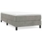 vidaXL Estructura de cama box spring terciopelo gris claro 90x190 cm