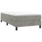 vidaXL Estructura de cama box spring terciopelo gris claro 90x190 cm