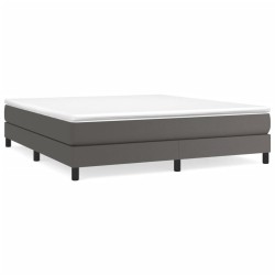 vidaXL Estructura de cama box spring cuero sintético gris 180x200 cm