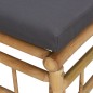 vidaXL Set de muebles de jardín 3 piezas bambú con cojines gris oscuro