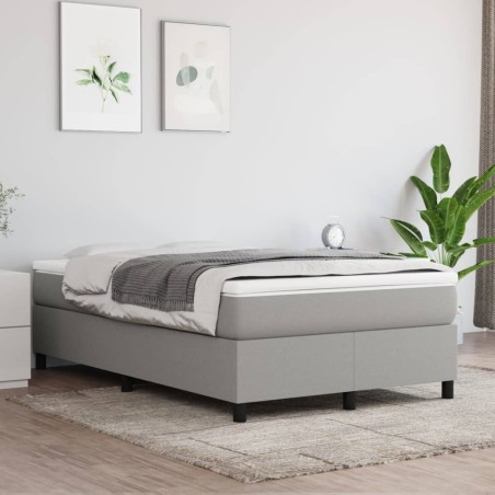 vidaXL Estructura de cama box spring tela gris claro 120x200 cm