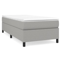 vidaXL Estructura de cama box spring tela gris claro 100x200 cm