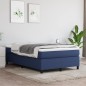 vidaXL Estructura de cama box spring tela azul 120x200 cm