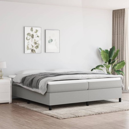 vidaXL Estructura de cama box spring tela gris claro 200x200 cm