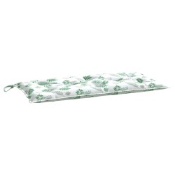 vidaXL Cojín banco de jardín tela Oxford estampado hojas 100x50x7 cm