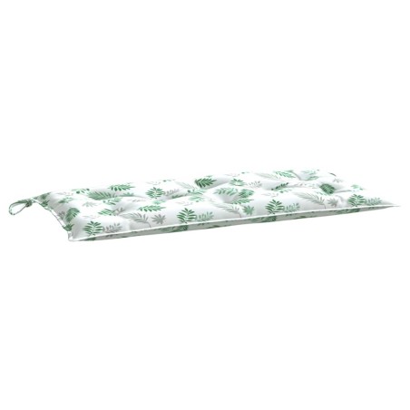 vidaXL Cojín banco de jardín tela Oxford estampado hojas 100x50x7 cm