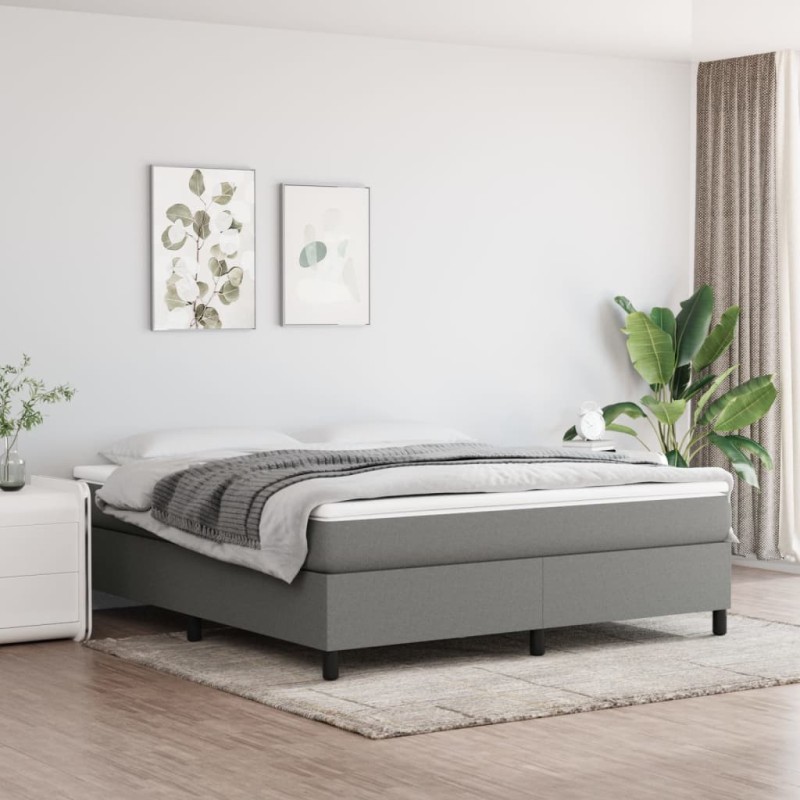 vidaXL Estructura de cama box spring tela gris oscuro 160x200 cm vidaXL Estructura de cama box spring tela gris oscuro 160x200 cm