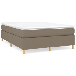 vidaXL Estructura de cama box spring tela gris taupe 140x190 cm