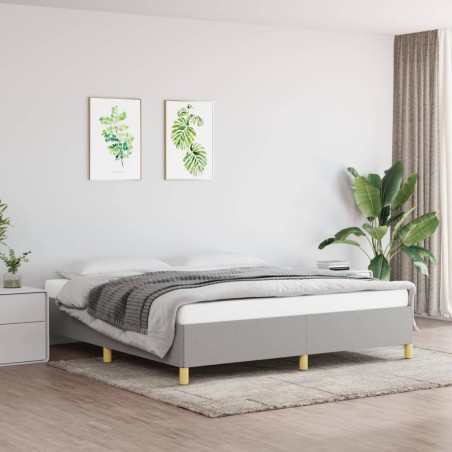 vidaXL Estructura de cama box spring tela gris claro 160x200 cm